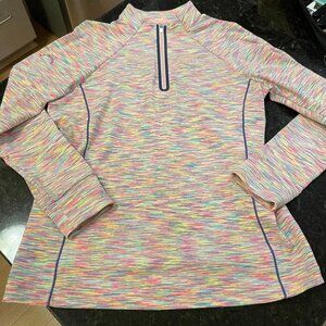 ASHWORTH STRETCHY RAINBOW GOLF PULL OVER QUARTER ZIP